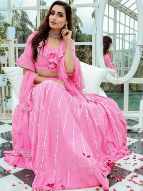 Pink Gota Lehenga Choli Set