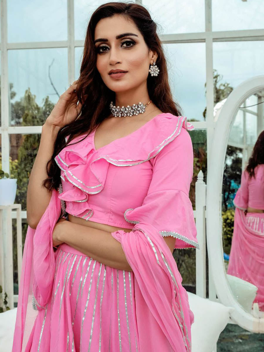 Pink Gota Lehenga Choli Set
