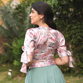 GREEN HEMLOCK SKIRT WITH FLORAL TOP