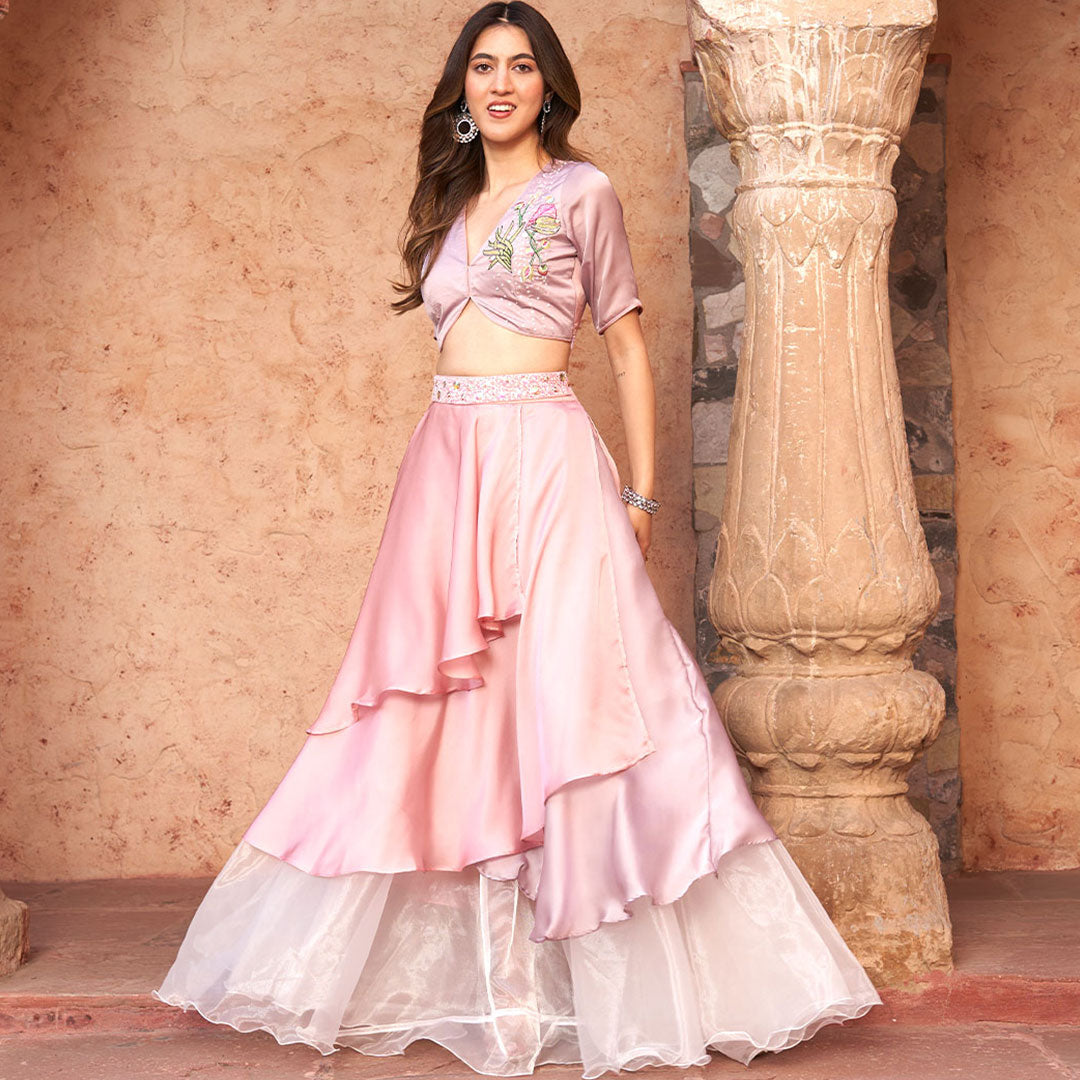 Redish Pink Lacha Lehenga Suit Set #6751 – Shehnai Bridal Boutique