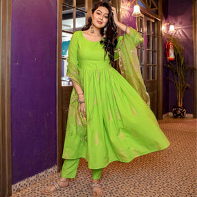 Green Anarkali Style Kurta Set