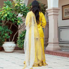 Yellow Silk Gharara Set
