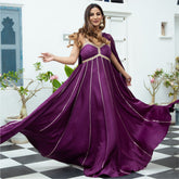 Purple Silk Long Dress With Dupatta