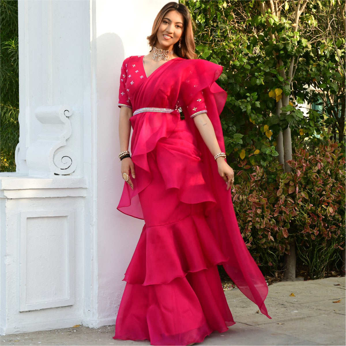 Latest) Designer Gown Made From Old Sarees For Women 2023
